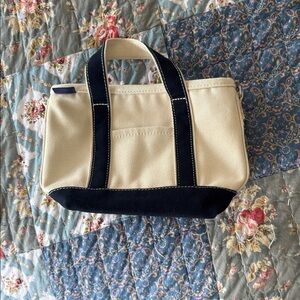 Land’s End Navy Canvas Mini Tote Bag